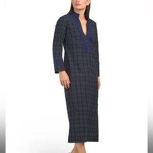 Sail to Sable long sleeve blackwatch tunic maxi dress, size XL